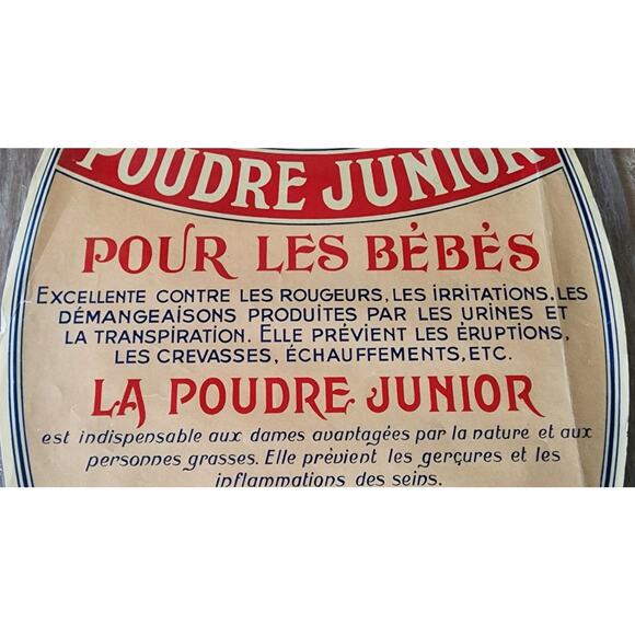 Vintage Original Poudre Junior French Baby Powder Poster Barrel Label 14x19 READ - Picture 13 of 16